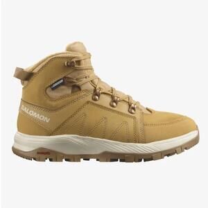 NEW SALOMON women's outchill ts cswp winter hiking boots in taffy / almond milk